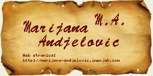Marijana Anđelović vizit kartica